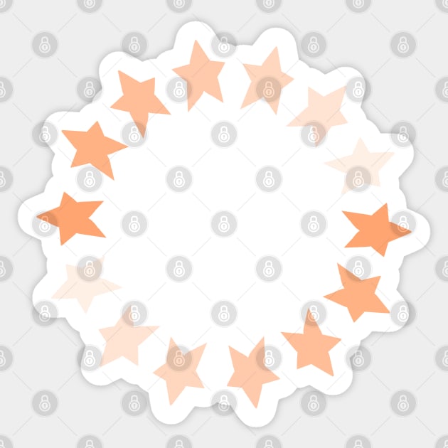 Peach Fuzz Star Circle Graphic Sticker by ellenhenryart